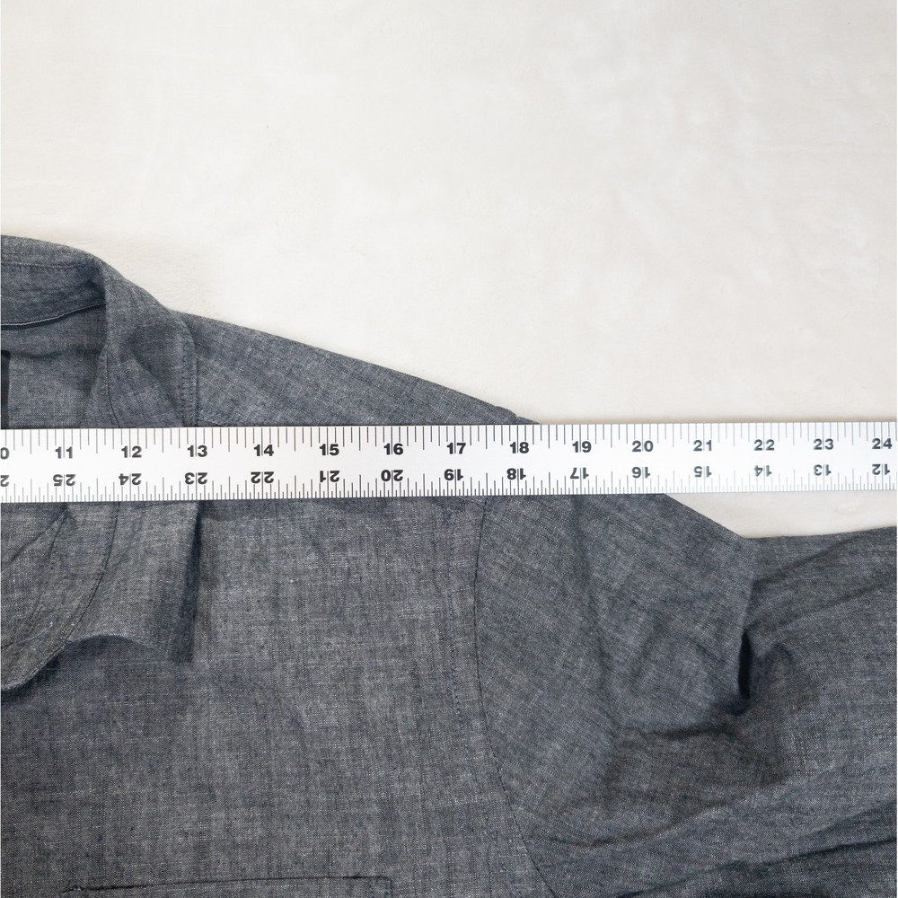 Hurley Chambray Shirt Men L Gray Long Sleeve Classic Minimalist Granola Capsule - Picture 6 of 12